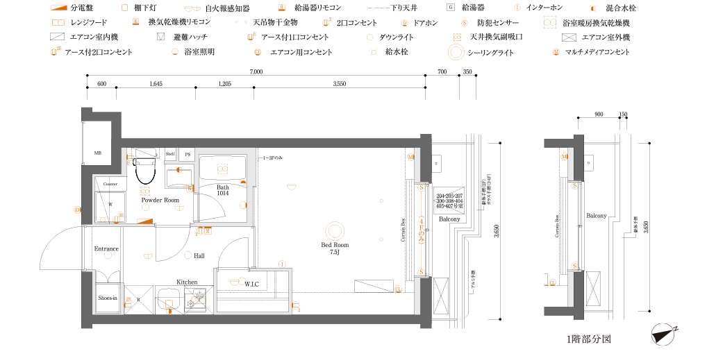 D1・D1'type間取り