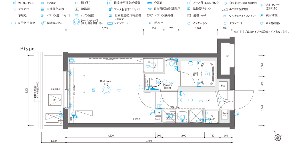 B・B'type間取り