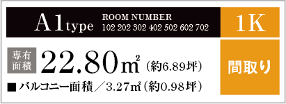 A1type ROOM NUMBER 107 207 307 407 507