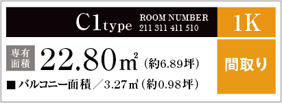 C1type ROOM NUMBER 211 311 411 510
