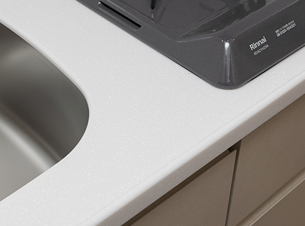 人造大理石のワークトップ